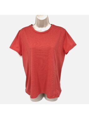 Adidas Womens Red Climalite Short Sleeve Activewear Shirt Size L